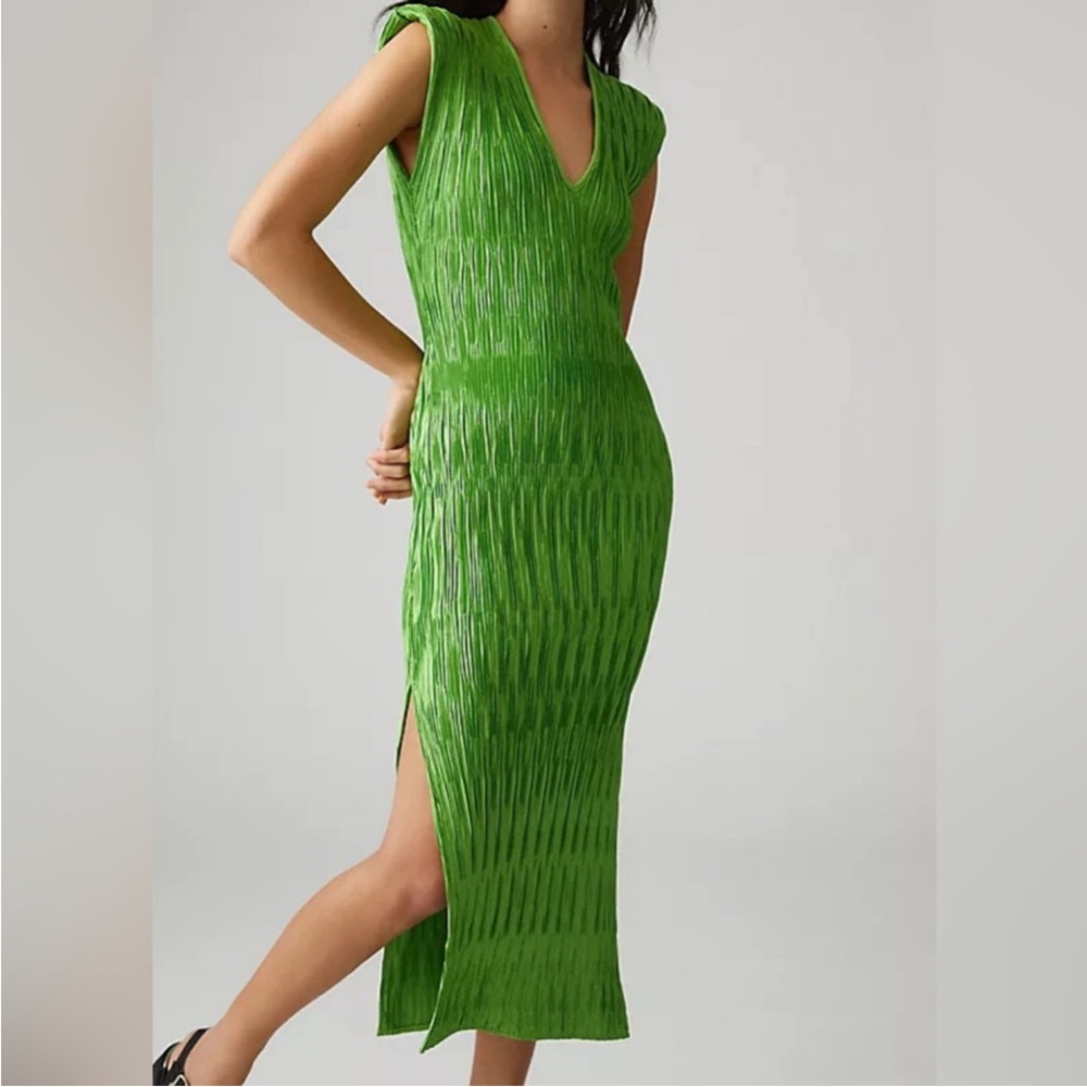 NEW Anthropology Ruched V Neck Dress - Size M